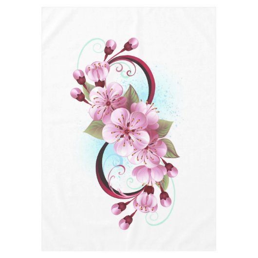 Infinity met Sakura Blossom Flowers Tafelkleed (Voorkant)
