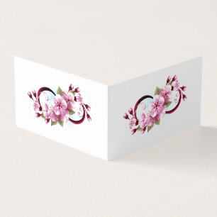 Infinity met Sakura Blossom Flowers Visitekaartje