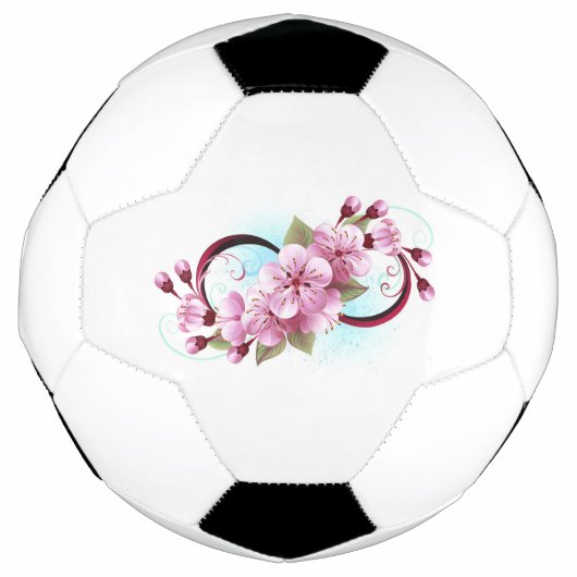 Infinity met Sakura Blossom Flowers Voetbal (Voorkant)