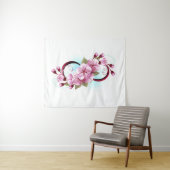 Infinity met Sakura Blossom Flowers Wandkleed (In Situ (horizontaal))