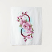 Infinity met Sakura Blossom Flowers Wandkleed (Voorkant)