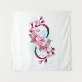 Infinity met Sakura Blossom Flowers Wandkleed (Voorkant (horizontaal))