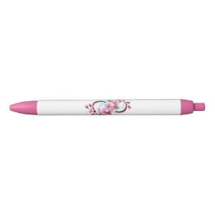 Infinity met Sakura Blossom Flowers Zwarte Inkt Pen