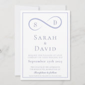 Infinity Minimalist Poeder Blauw Huwelijk Kaart (Voorkant)