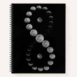 Infinity moon zwart notitieboek