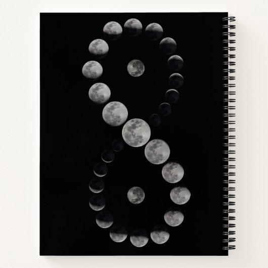 Infinity moon zwart notitieboek (Achterkant)