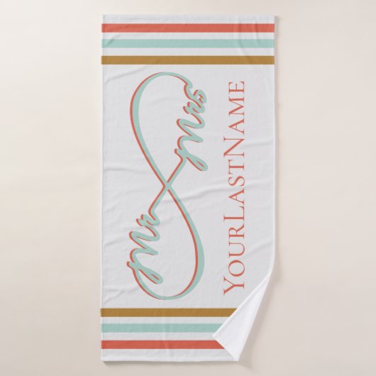 Infinity Mr en Mrs Wedding Custom Bath Towel Badhanddoek (Badhanddoek)