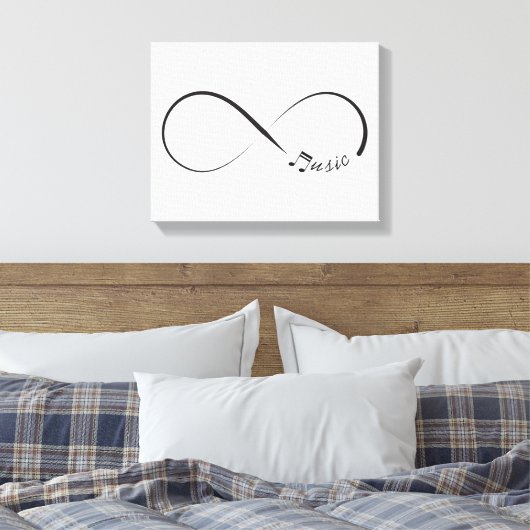 Infinity muzieksymbool canvas afdruk (Insitu (Slaapkamer))