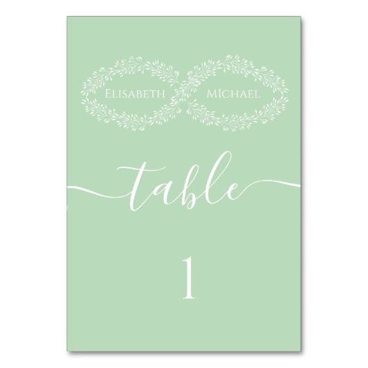 Infinity neo mint botanical romantic chic elegant kaart (Voorkant)