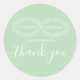 Infinity neo mint botanical romantic chic elegant ronde sticker