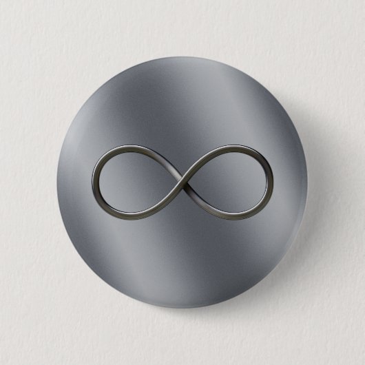 Infinity Nerd Symbool | Zilverige Wiskunde bekijke Ronde Button 5,7 Cm (Voorkant)