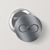Infinity Nerd Symbool | Zilverige Wiskunde bekijke Ronde Button 5,7 Cm (Voorkant /achterkant)