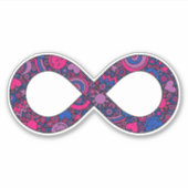 Infinity Neurodiverse Doodle Biseksuele Pride Vlag Sticker (Voorkant)