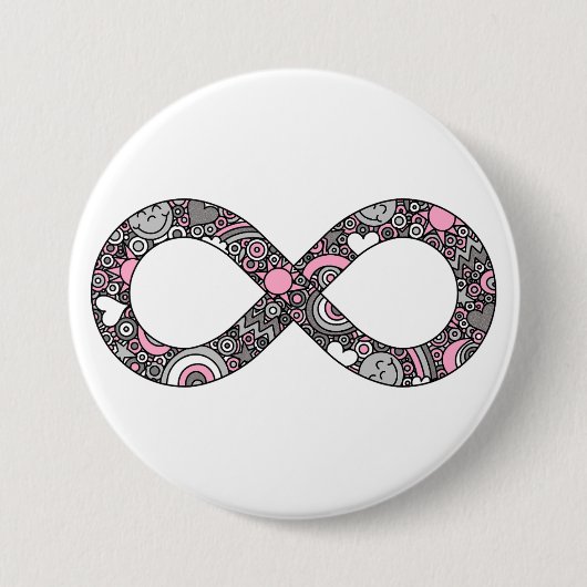 Infinity Neurodiverse Doodle Demigirl Pride Vlag Ronde Button 7,6 Cm (Voorkant)