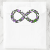 Infinity Neurodiverse Doodle Genderqueer Pride Ovale Sticker (Tas)