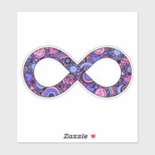Infinity Neurodiverse Doodle Omnisexual Pride Vlag Sticker