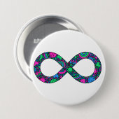 Infinity Neurodiverse Doodle Polyseksueel Pride Vl Ronde Button 7,6 Cm (Voorkant /achterkant)