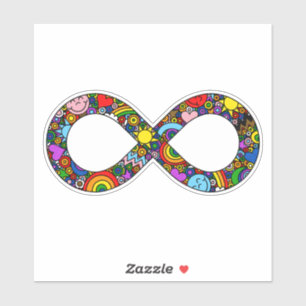Infinity Neurodiverse Doodle Progress Pride vlag Sticker