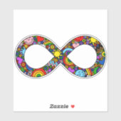 Infinity Neurodiverse Doodle Progress Pride vlag Sticker (Vel)