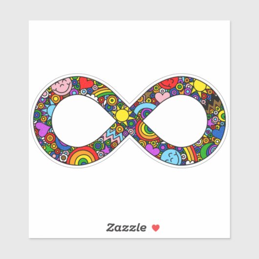 Infinity Neurodiverse Doodle Progress Pride vlag Sticker (Vel)