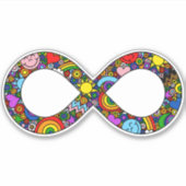 Infinity Neurodiverse Doodle Progress Pride vlag Sticker (Voorkant)