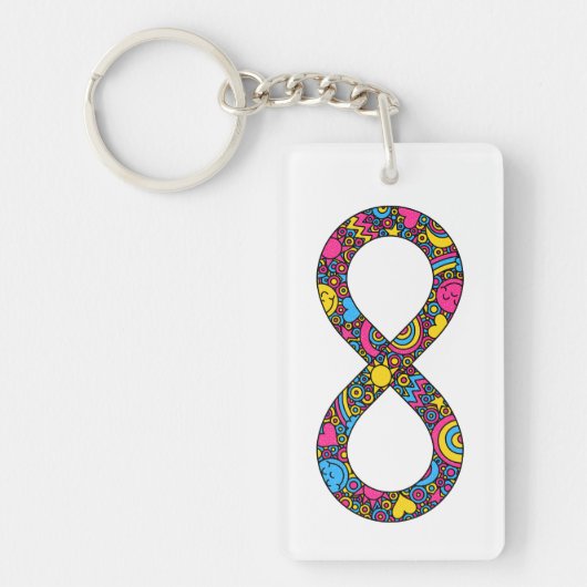 Infinity Neurodiverse Pansexual Pride Grenzeloos Sleutelhanger (Voorkant)
