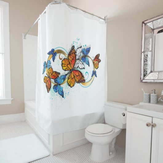 Infinity of Monarch Butterflies Douchegordijn (In situ)