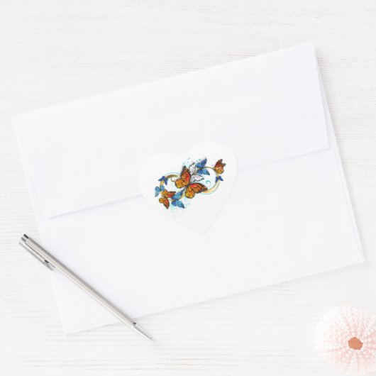 Infinity of Monarch Butterflies Hart Sticker (Envelop)