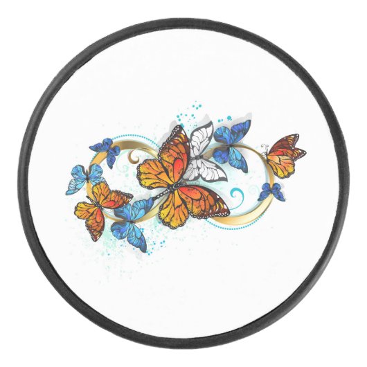 Infinity of Monarch Butterflies Hockey Puck (Voorkant)