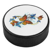 Infinity of Monarch Butterflies Hockey Puck (3/4)