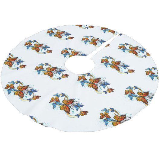 Infinity of Monarch Butterflies Kerstboom Rok (Gekanteld)