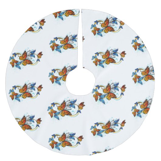 Infinity of Monarch Butterflies Kerstboom Rok (Voorkant)