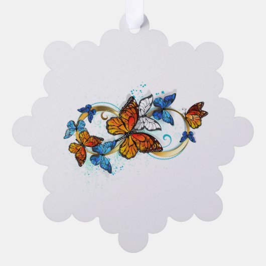 Infinity of Monarch Butterflies Ornament Kaart (Achterkant)