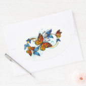 Infinity of Monarch Butterflies Ovale Sticker (Envelop)