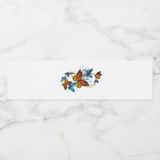 Infinity of Monarch Butterflies Waterfles Etiket (Enkel label)
