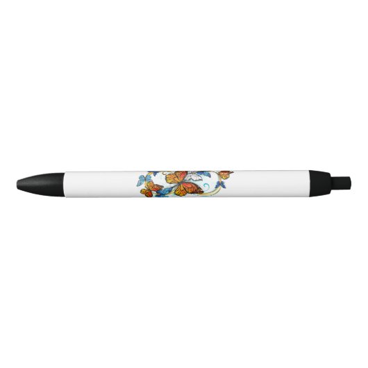 Infinity of Monarch Butterflies Zwarte Inkt Pen (Voorkant)