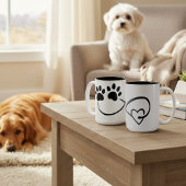 Infinity Paw Prints and Heart Coffee Mug, 15 oz Tweekleurige Koffiemok