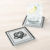 Infinity Paw Prints and Heart Glazen Onderzetter (Schuin)