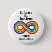 Infinity Rainbow Autism Awareness Button (Voorkant)