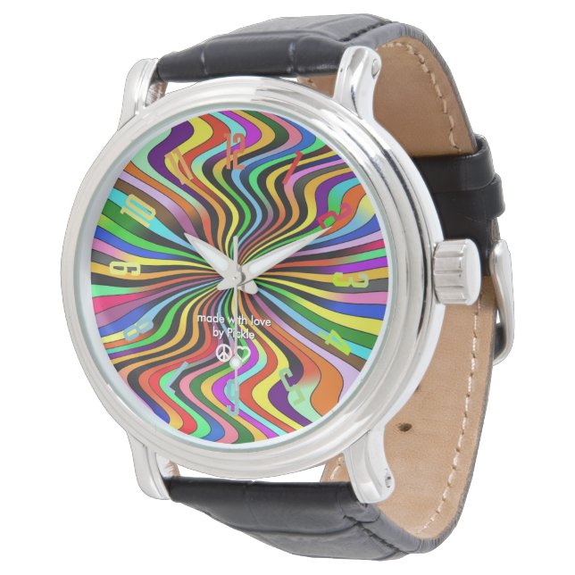 Infinity Rainbow Swirl roestvrij stalen horloge (Gekanteld)
