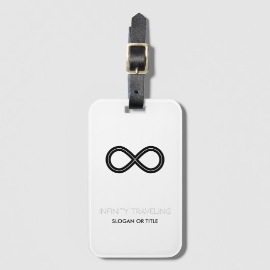Infinity Reizen Zwart & Wit Design Bagagelabel (Voorkant (verticaal))