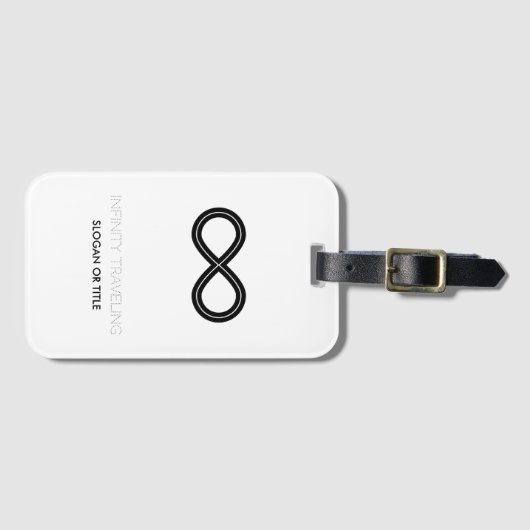 Infinity Reizen Zwart & Wit Design Bagagelabel (Voorkant (horizontaal))