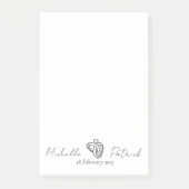 Infinity ring met hart B&w notitieblok2 Post-it® Notes (Voorkant)