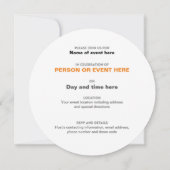 Infinity Ronde Uitnodiging in Goud en Wit (Achterkant)