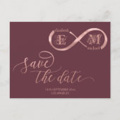 Infinity roos Gold romantic monogram calligrafie a Aankondigingskaart (Voorkant)