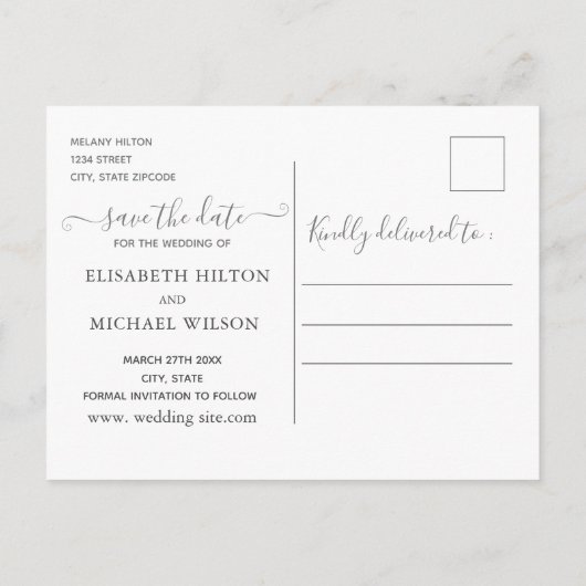 Infinity roos Gold romantic monogram calligraphy Aankondigingskaart (Achterkant)