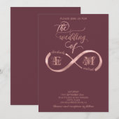 Infinity roos Gold romantic monogram calligraphy Kaart (Voorkant / Achterkant)