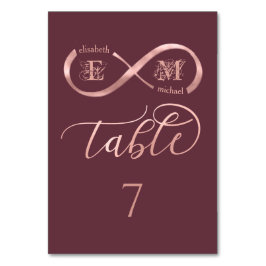 Infinity roos Gold romantic monogram calligraphy Kaart