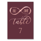 Infinity roos Gold romantic monogram calligraphy Kaart (Achterkant)