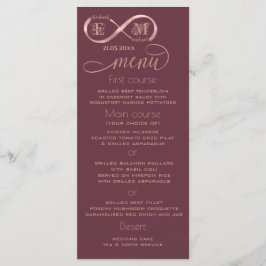 Infinity roos Gold romantic monogram calligraphy Menu